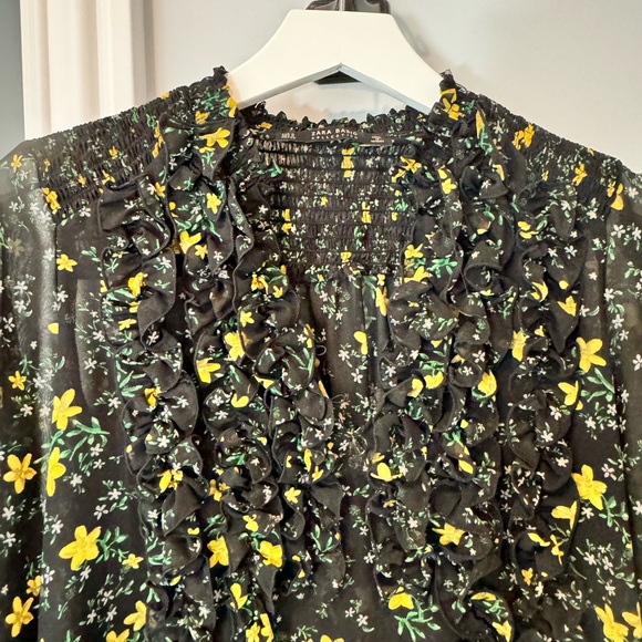 Zara black floral blouse - Picture 3 of 4
